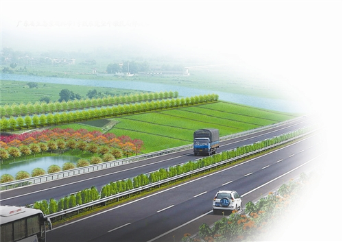 東莞 綠化 廣深高速公路 鳳凰木 生態景觀帶 中國風景園林網