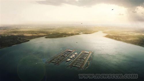倫敦漂浮機場 中國風景園林網