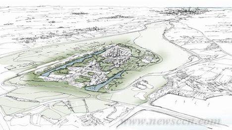 倫敦漂浮機場 中國風景園林網