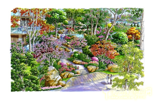 住宅景觀獎 湘江一號 山水比德 景觀設計 中國風景園林網