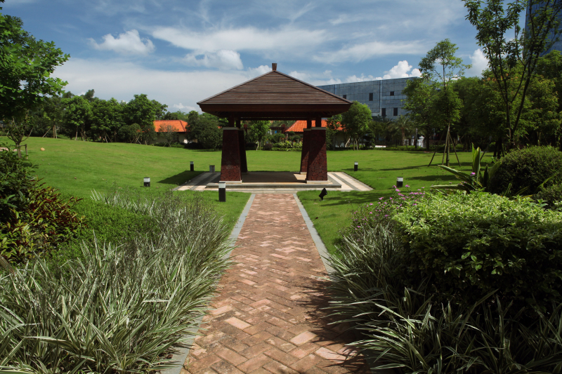 婚慶廣場景觀亭柱腳放腳處理