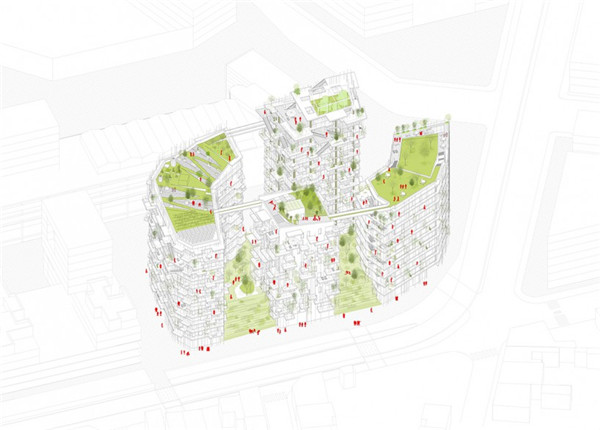 藤本壯介作品：植物密布縱橫相連的“木塔”