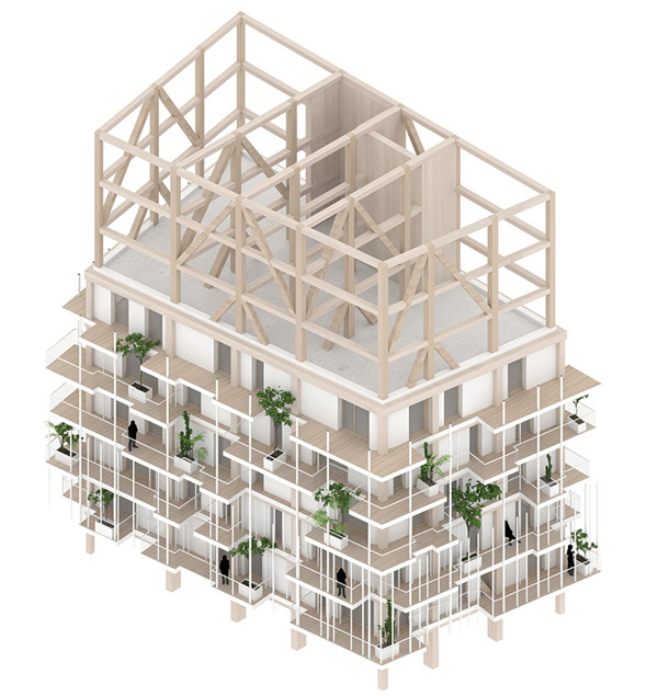 藤本壯介作品：植物密布縱橫相連的“木塔”