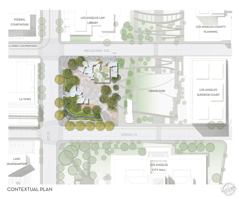 洛杉磯 第一大街市民中心公園設計