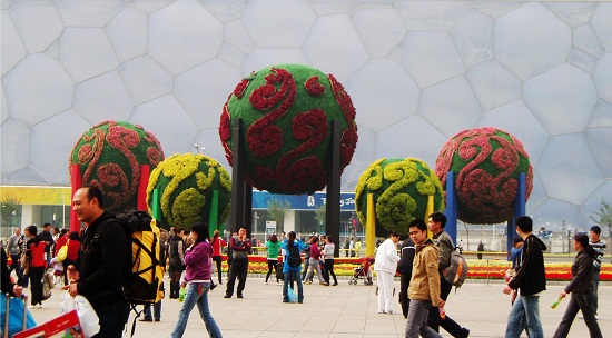 北京奧運(yùn)中心區(qū)廣場節(jié)日布置