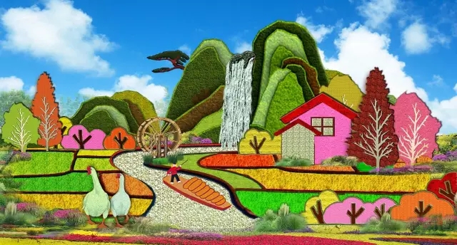 今年國慶天安門廣場中心花籃亮點多！