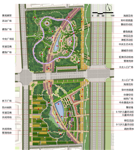 園冶杯專業獎:固安迎賓大道街角北、南公園