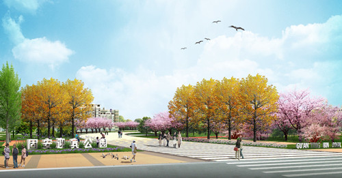 園冶杯專業獎:固安迎賓大道街角北、南公園