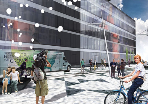 陰暗庭院變身閃亮城市空間——挪威卑爾根Odd Frantzens廣場景觀