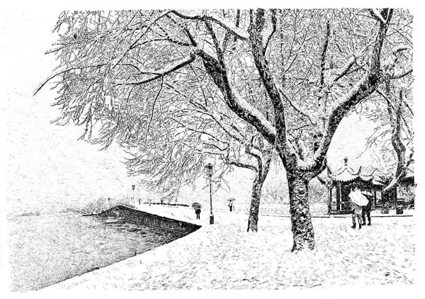 西湖美 迎亞運(yùn) 張建庭鋼筆畫展主媒體中心啟幕