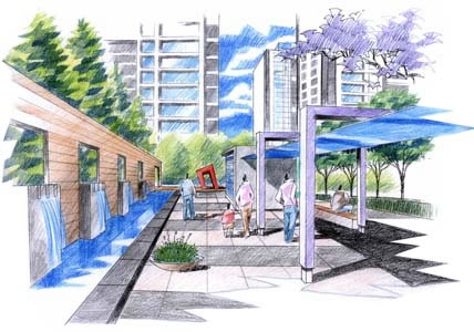 天津仁恒海河廣場景觀設計