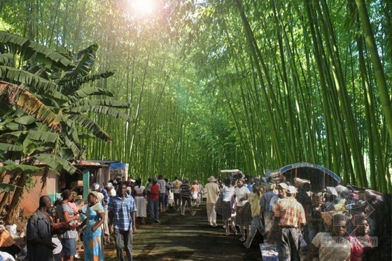 海地的綠色竹制Lakou房