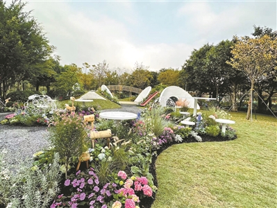 廣州園博會(huì)展品為公園添新景